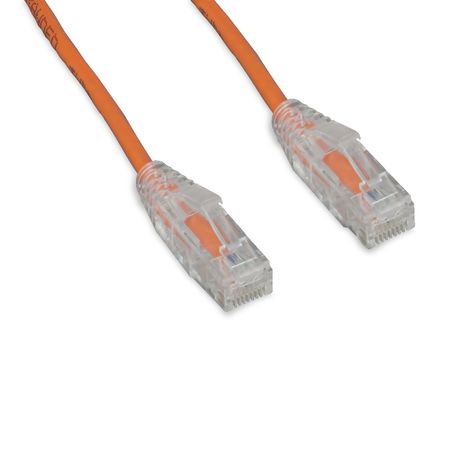 ENET Cat6 Orange 1 Foot Slim 28Awg w/ Clear Snagless Molded Boot (Utp) Hq C6-OR-SCB-1-ENC